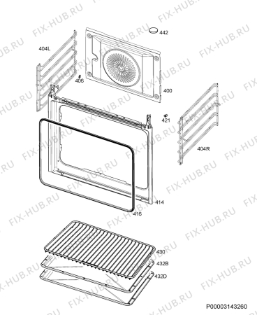 Взрыв-схема плиты (духовки) Zanussi ZOP37912XC - Схема узла Oven